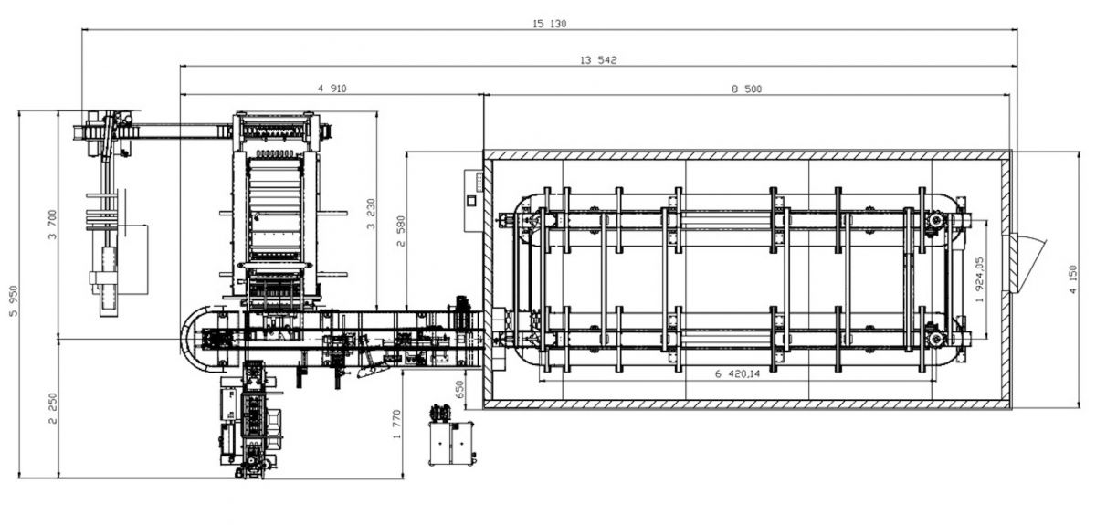 Схема завода по производству мороженого с однорядным упаковщиком Arctic CX Vojta Equipment Ice Com