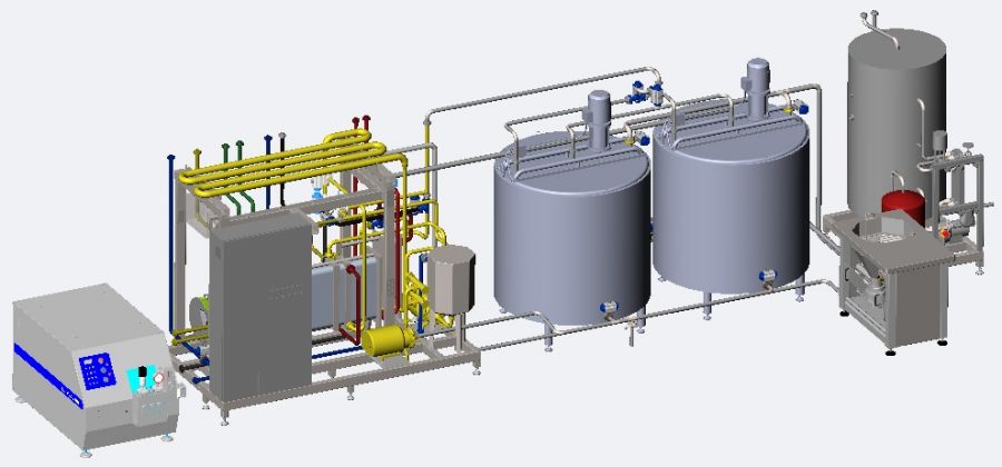 Приготовление смеси для мороженого Mixplant HTST Полная установка пастеризации смеси для мороженого