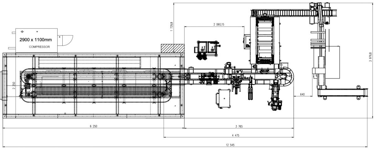 Layout Arctic ML 6 stick ball cone ice cream extrusion line  Vojta Equipment Ice Com