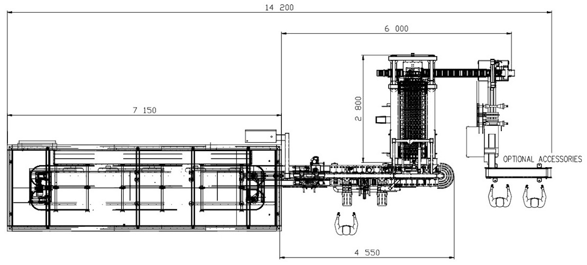 Layout Arctic ML 6 stick sandwich ice cream extrusion line  Vojta Equipment Ice Com