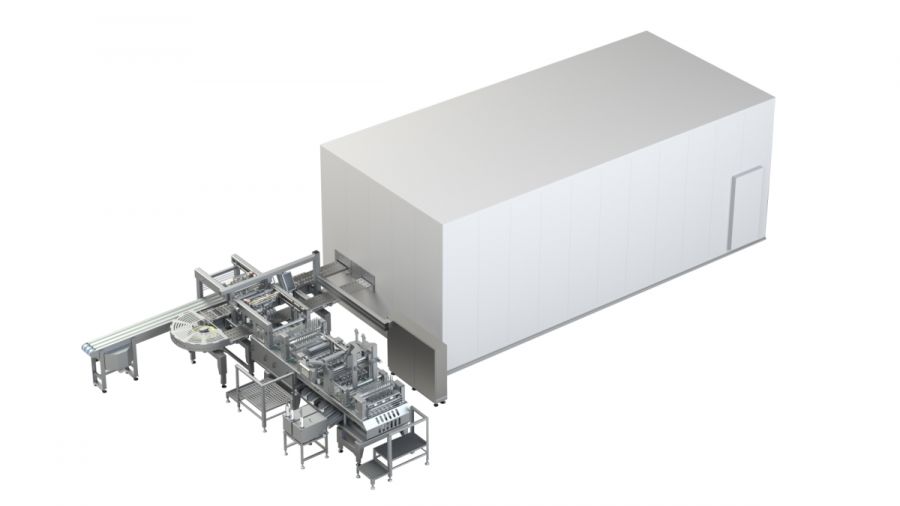 Hardenning tunnel with trays ice com vojta equipment